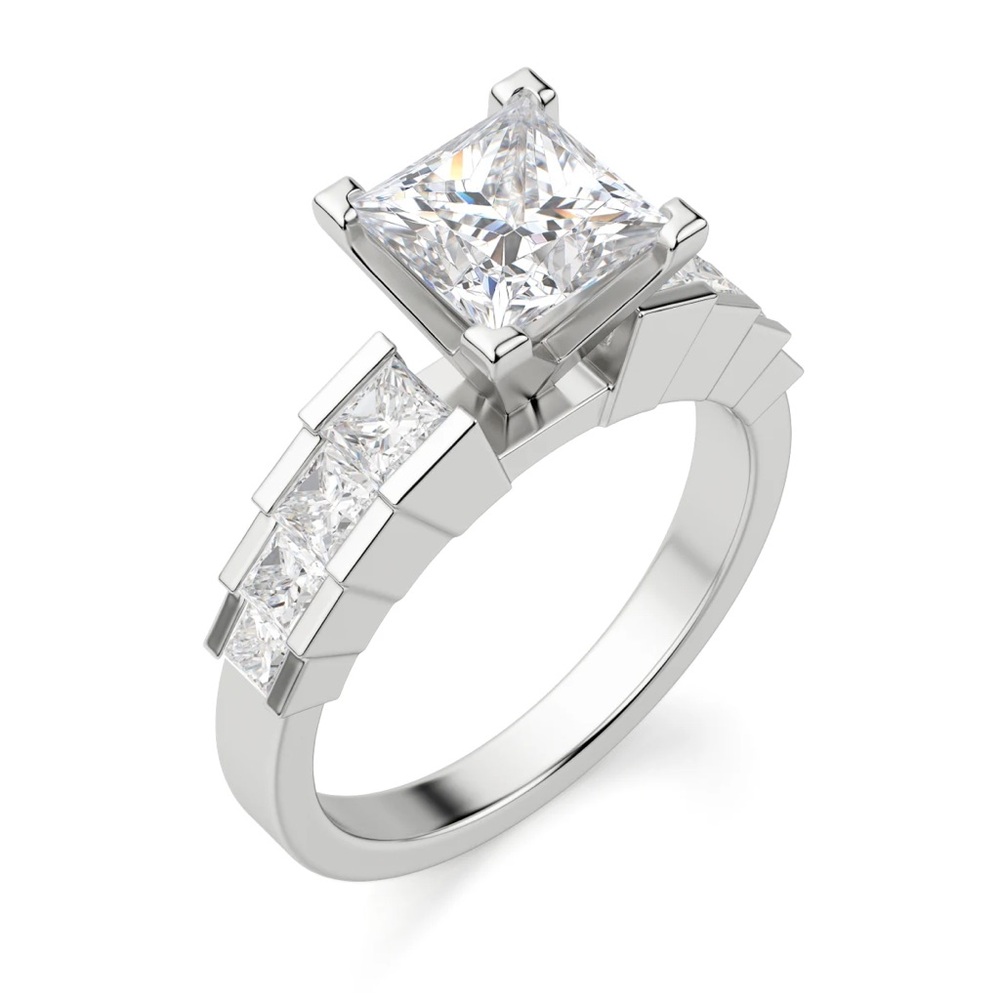 Diamond Nexus 2.4ct Princess Cinderella ring set - Picture 3 of 11